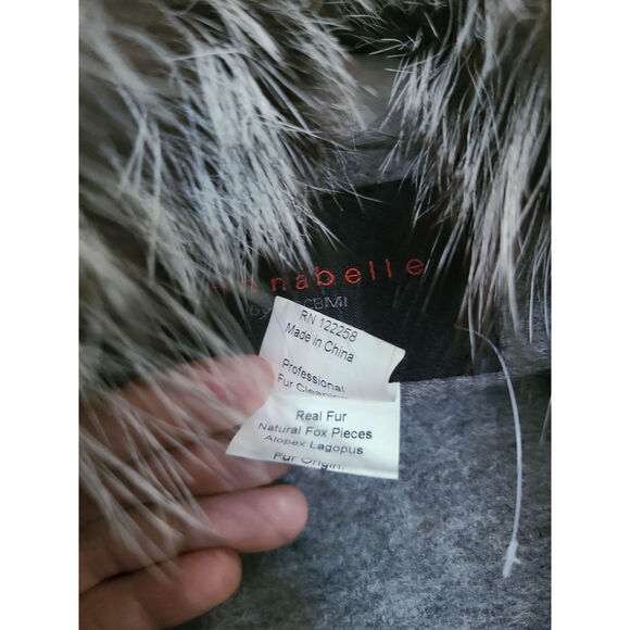 Annabelle by SCBMI Wool Fox Fur Cape Gray One Size - Picture 7 of 7